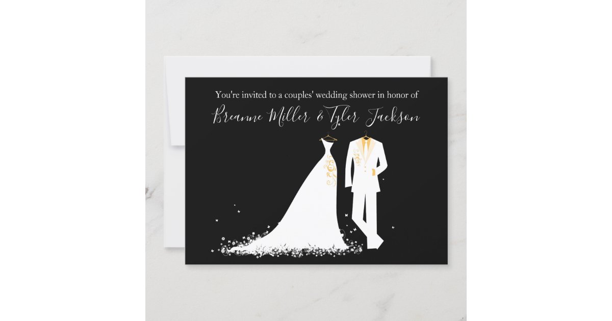 Dress And Tux Couples Wedding Shower Invitation Zazzle