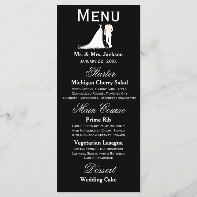 Dress & Tux - Menu (Front)