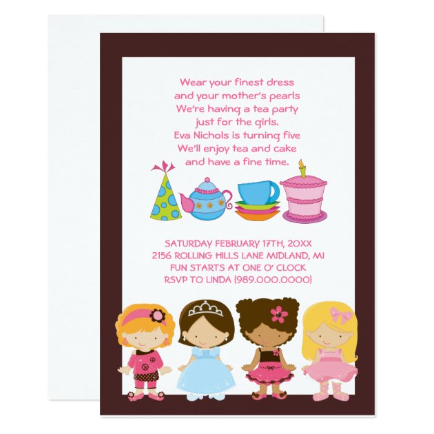 Dress-Up Birthday Or Tea Party Invitations