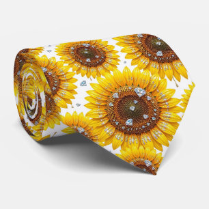Dress Up Casual Sunflowers and Diamonds Neck Tie