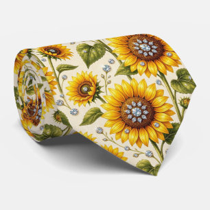 Dress Up Casual Sunflowers and Diamonds Neck Tie