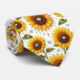 Dress Up Casual Sunflowers and Diamonds Neck Tie