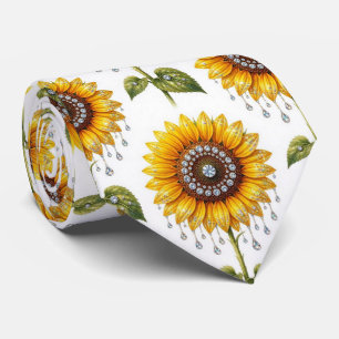 Dress Up Casual Sunflowers and Diamonds Neck Tie