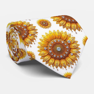 Dress Up Casual Sunflowers and Diamonds Neck Tie