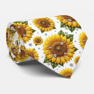Dress Up Casual Sunflowers and Diamonds Neck Tie