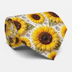 Dress Up Casual Sunflowers and Diamonds Neck Tie
