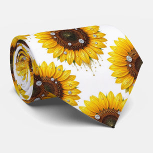 Dress Up Casual Sunflowers and Diamonds Neck Tie