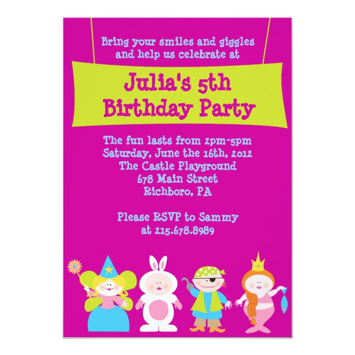 Dress Up Birthday Party Invitations 6