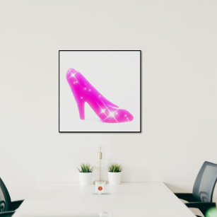 High Heel with Pink Flowers Wall Art, Canvas Prints, Framed Prints, Wall  Peels