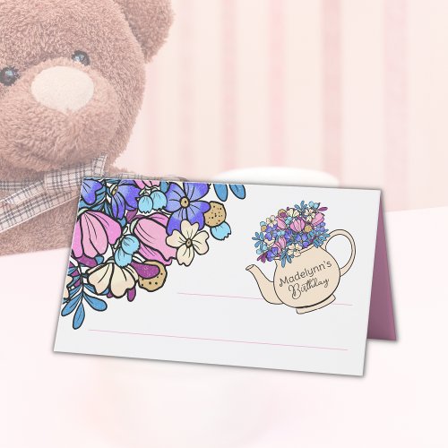 Dress Up Girls Birthday Tea Party  Place Card