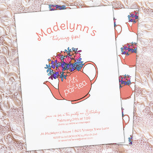 Dress Up Par-Tea Girls Birthday Tea Party Invitation