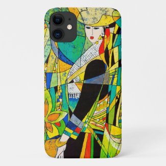 Dress Up Ping Hao oriental abstract lady vibrant Case-Mate iPhone Case