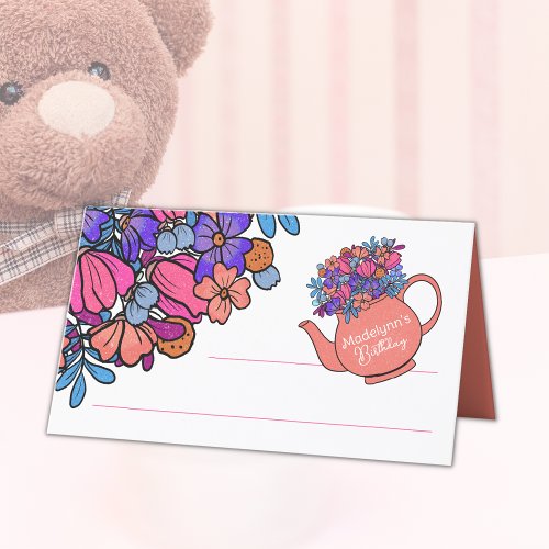 Dress Up Tea Party Girls Birthday Place Card