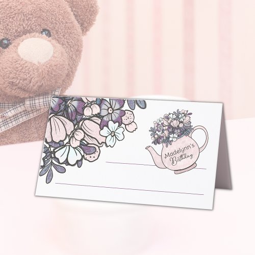 Dress Up Tea Party Girls Birthday Place Card