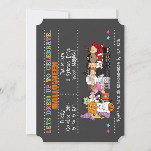 Dress Up To Celebrate Halloween Party Invitation