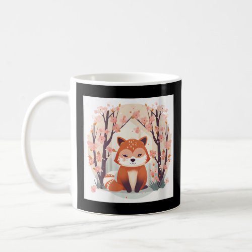 Dress Up With Our Red Panda And Cherry Blossom  Coffee Mug