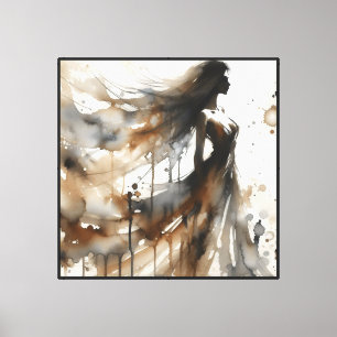 Dress Woman Watercolor - Canvas Print