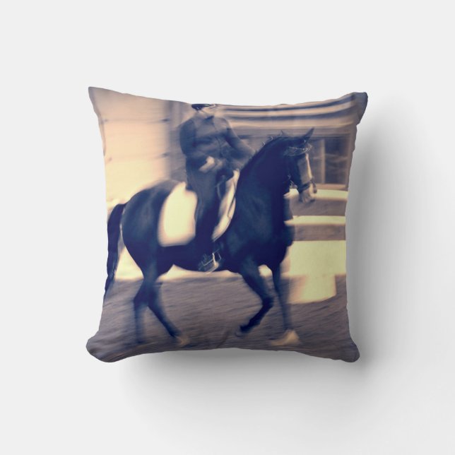 Dressage Abstract Throw Pillow (Front)