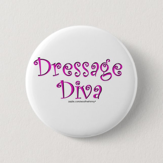 Dressage Diva Pinback Button (Front)