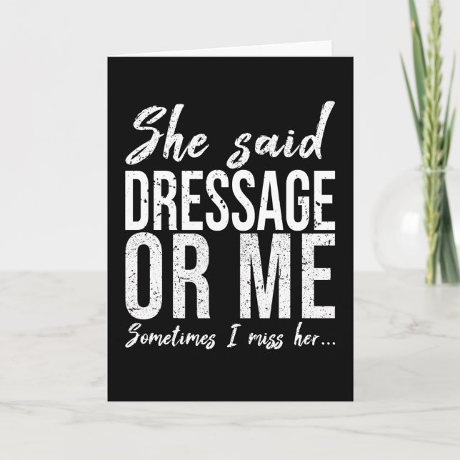Dressage funny sports gift idea card (Front)