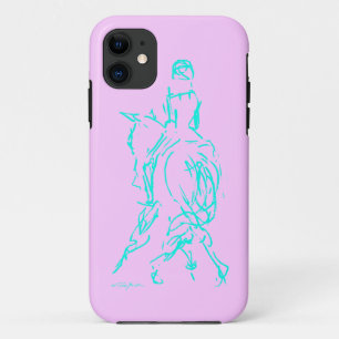 Dressage Half Pass Aqua phone case