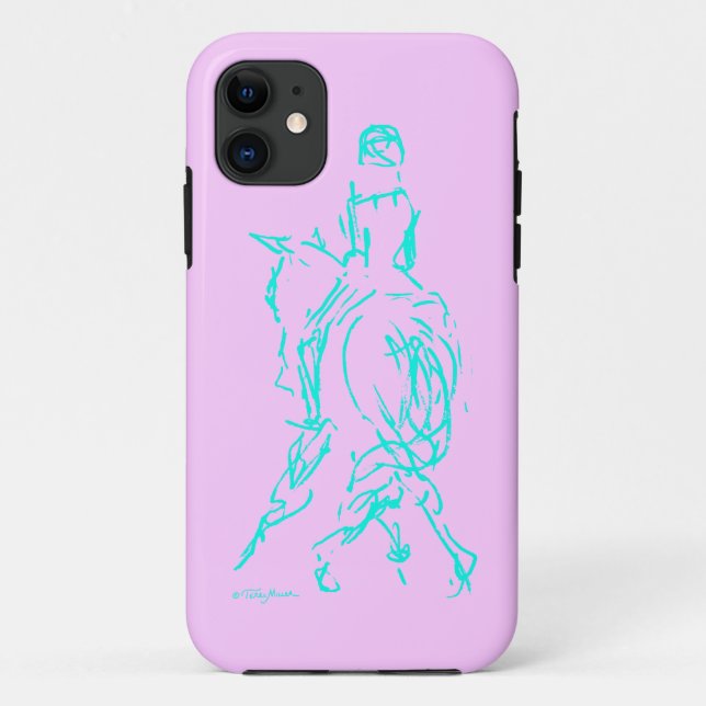 Dressage Half Pass Aqua phone case (Back)