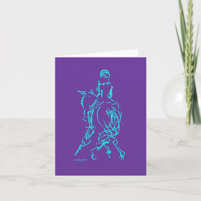 Dressage: Half Pass Card Aqua/Purple (Front)