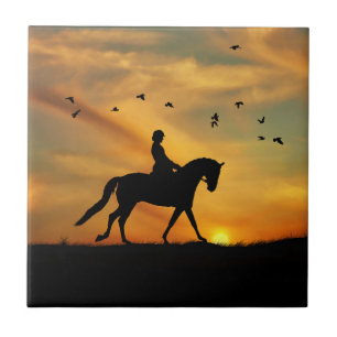 Dressage Horse and Rider Ceramic Tile