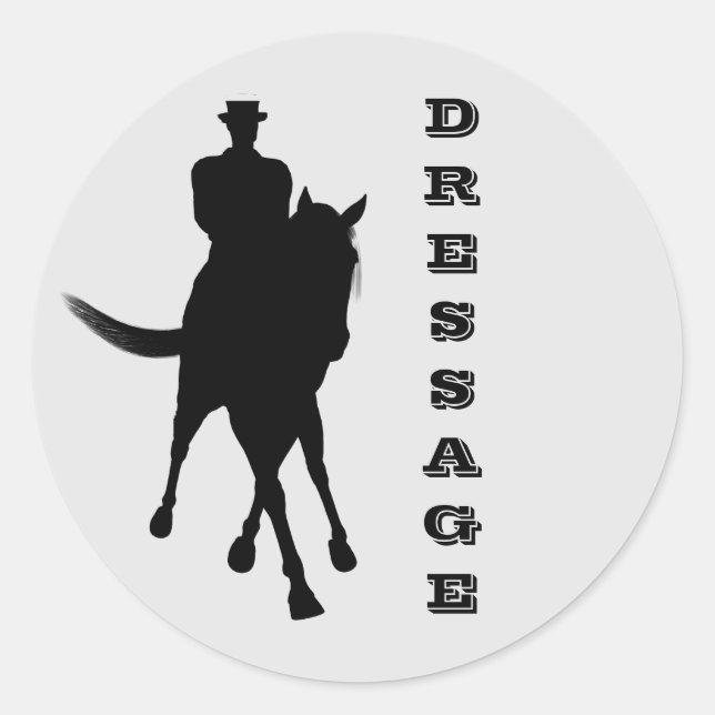 Dressage Horse And Rider  Classic Round Sticker (Front)