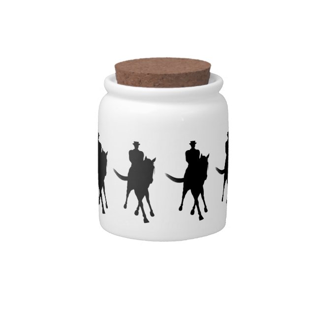 Dressage Horse And Rider Half Pass Candy Jar (Front)