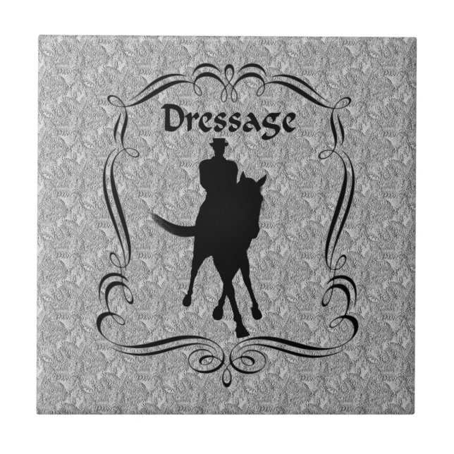 Dressage Horse And Rider Half Pass Tile (Front)