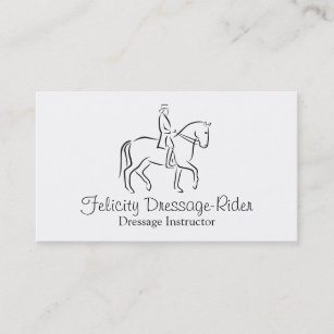 Dressage horse and rider logo business card