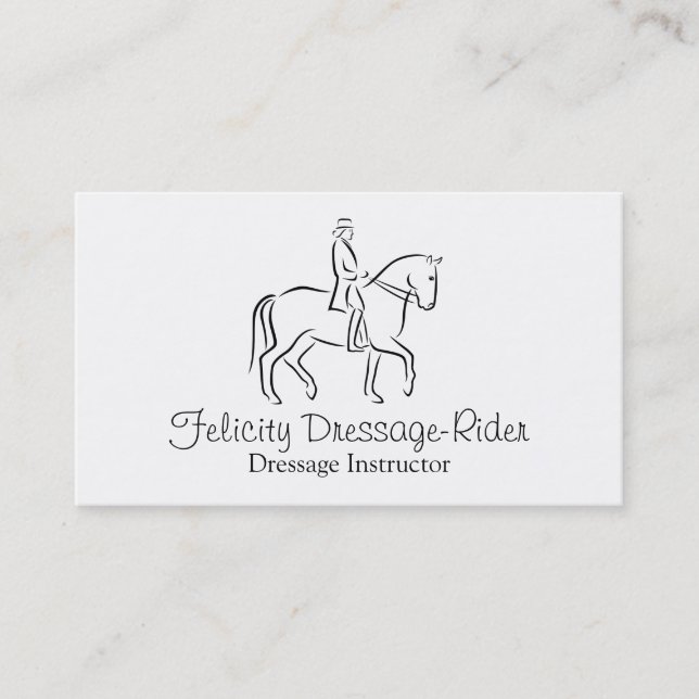 Dressage horse and rider logo business card (Front)