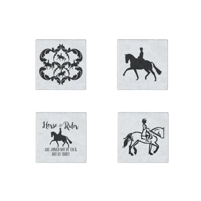 Dressage horse and rider Magnets (Front)