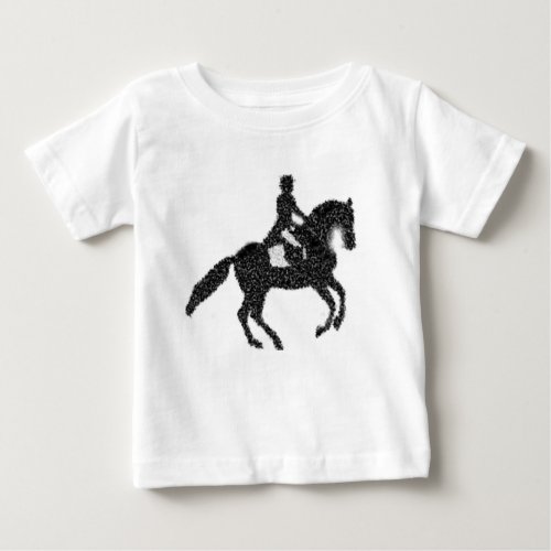 Dressage Horse and Rider Mosaic Design Baby T_Shirt