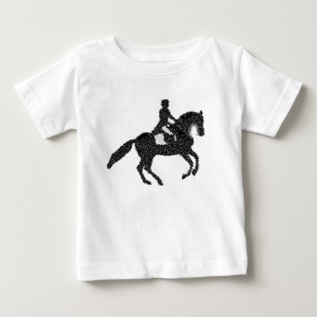 Dressage Horse and Rider Mosaic Design Baby T-Shirt (Front)