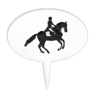 Dressage Horse and Rider Mosaic Design Cake Topper