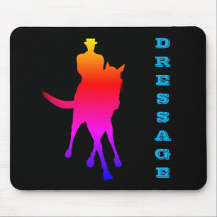 Dressage Horse And Rider Rainbow Mouse Pad