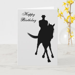 Dressage Horse And Rider Silhouette Birthday Card