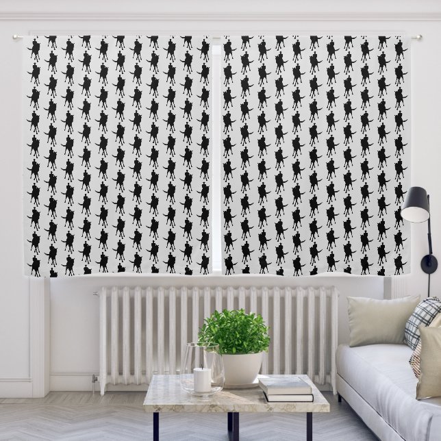 Dressage Horse And Rider Silhouette Blackout Curtains (Living Room)