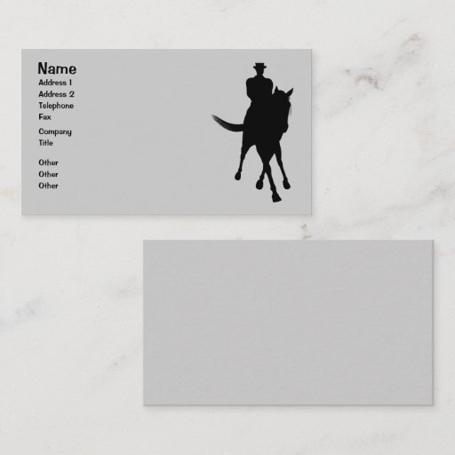 Customizable Dressage Horse Silhouette Business Card