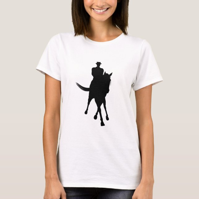Dressage Horse And Rider Silhouette Half Pass  T-Shirt (Front)