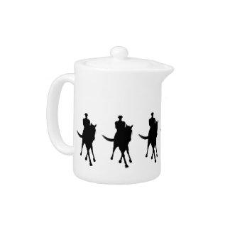 Dressage Horse And Rider Silhouette Half Pass Teapot