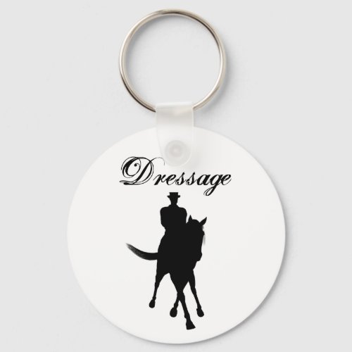 Dressage Horse And Rider Silhouette Light Keychain
