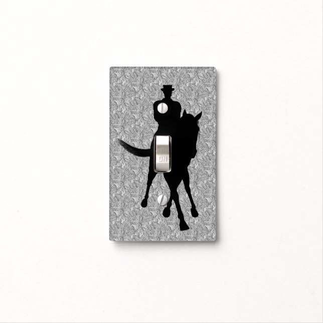Dressage Horse And Rider Silhouette Light Switch Cover (In Situ)