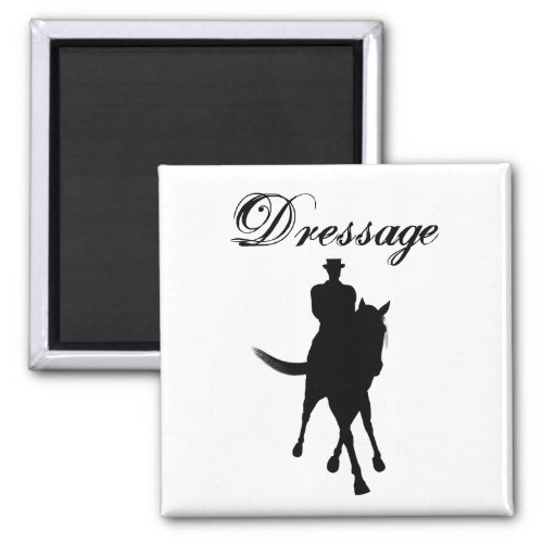 Dressage Horse And Rider Silhouette Magnet