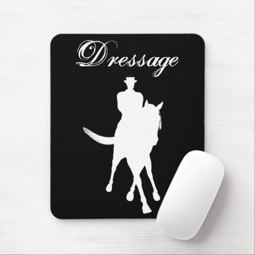 Dressage Horse And Rider Silhouette Mouse Pad