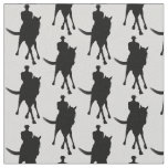 Dressage Horse And Rider Silhouette Pattern Fabric