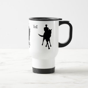 Dressage Horse And Rider Silhouette Personalized Travel Mug