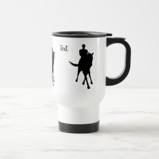 Dressage Horse And Rider Silhouette Personalized Travel Mug